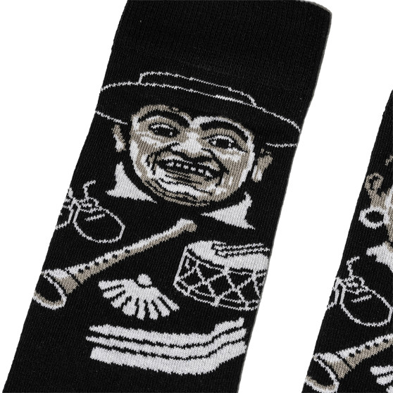 Par de calcetines Gigantillos de la colección Burgos, negros con las caras de los gigantillos 2