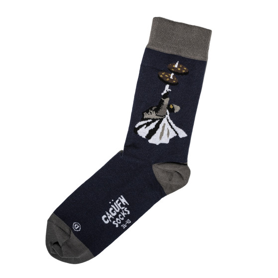 Par de calcetines Morcidlla de la colección Burgos, azul marino con puño gris 2