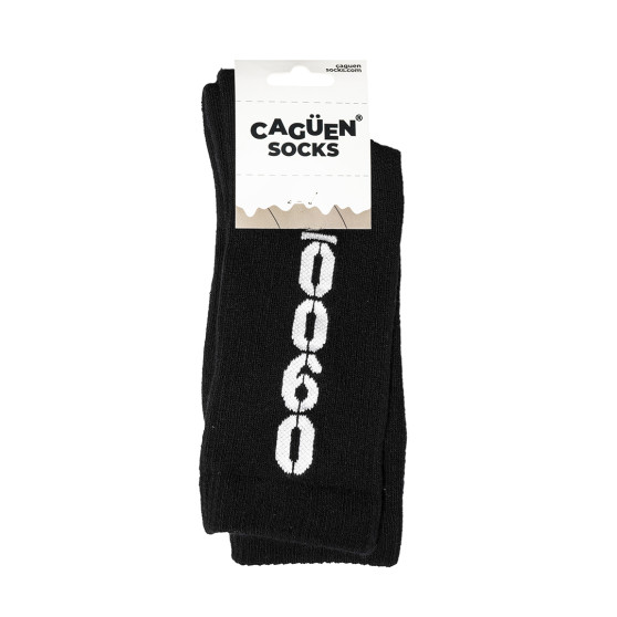 Par de calcetines Gamonal 09007 de la colección Burgos, negros con el código postal en blanco 2